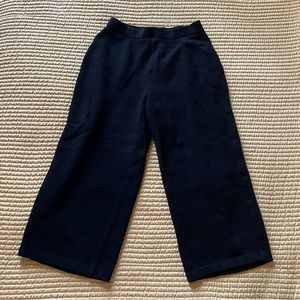 St John Knit Cropped Elastic Waist Black Pants